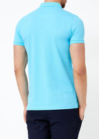 Sidiou Group Men's Oversize Aqua Blue Basic Polo T-Shirt