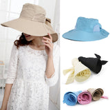 Foldable sunhats Self-tie Bow hat