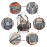 Sidiou Group Outdoor Fishing Vest Backpack Multi Pocket Breathable Mesh Fishing Vest