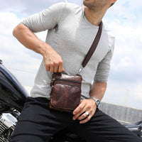 Sidiou Group Business Crossbody Bag for Men Fashion Leather Small Satchel Shoulder Bag  Leather bag