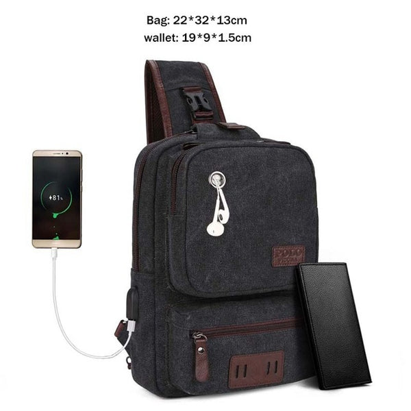 Messenger Bag With Headphone Hole