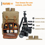 Sidiou Group Canvas Waterproof Photography Bag Outdoor Wear-resistant Large Camera Photo Backpack