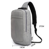 Sidiou Group Men Sling Bag Chest Messenger Bag USB Charging Big Capacity Soft Canvas Shoulder Bags