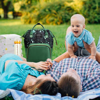 Sidiou Group Print Backpack Large Capacity Nylon Nursing Baby  Organizer Bag  Travel Diaper Bag