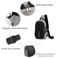 Sidiou Group USB Port Anti-thief Crossbody Bag Multi-functional  Waterproof Men Sling Waist Packs