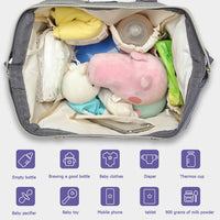 Sidiou Group USB Interface Diaper Bag Large Capacity Waterproof Nappy Bag Mummy Backpack